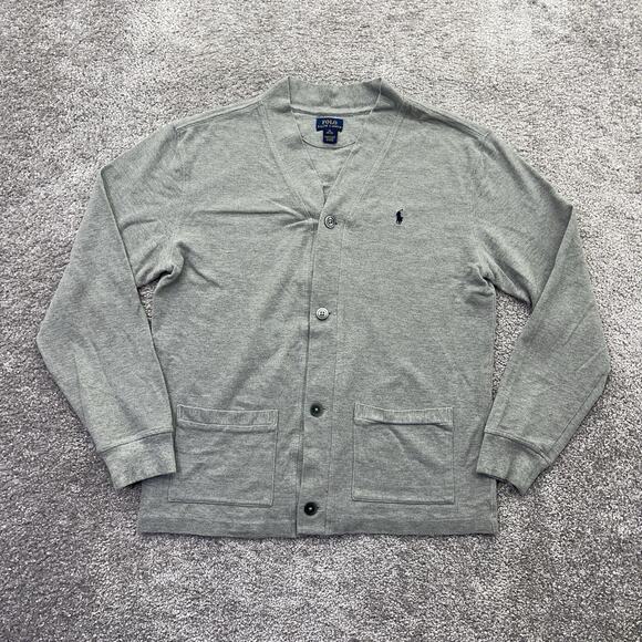 Polo Ralph Lauren Sweater Boys XL 18-20 Cardigan Gray Button Up Pockets Jersey - Picture 1 of 11